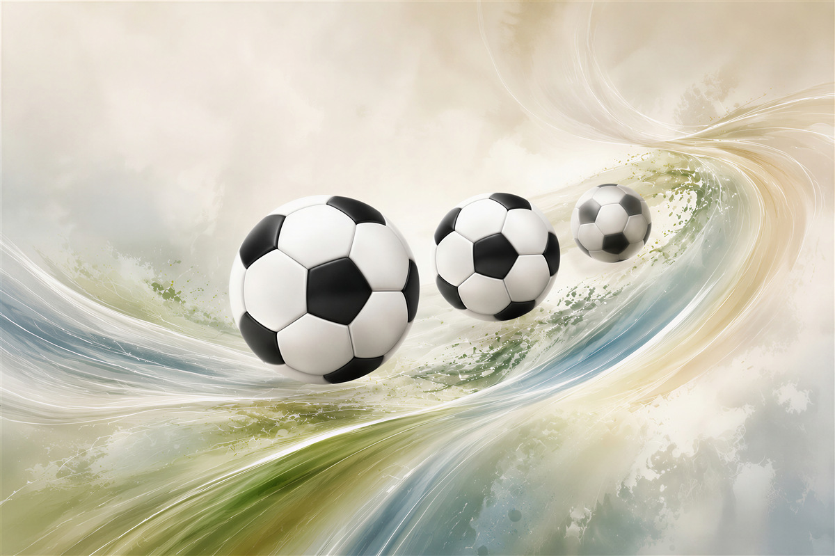 Fotobehang voetballen in dynamische beweging voor de kamer van een jongen