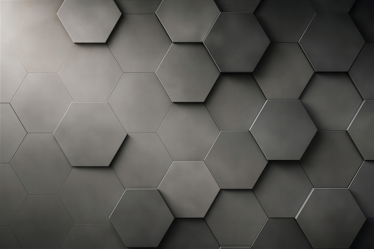 Fotobehang geometrische 3D-hexa's in grafiet loft