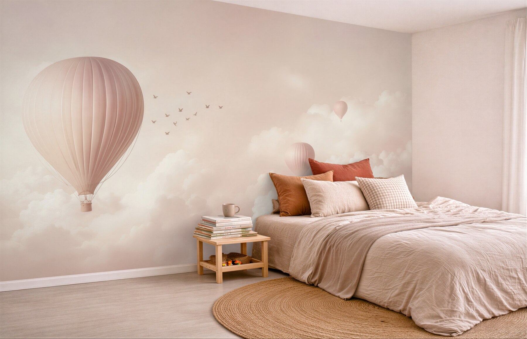 Fotobehang ballonnen en wolken