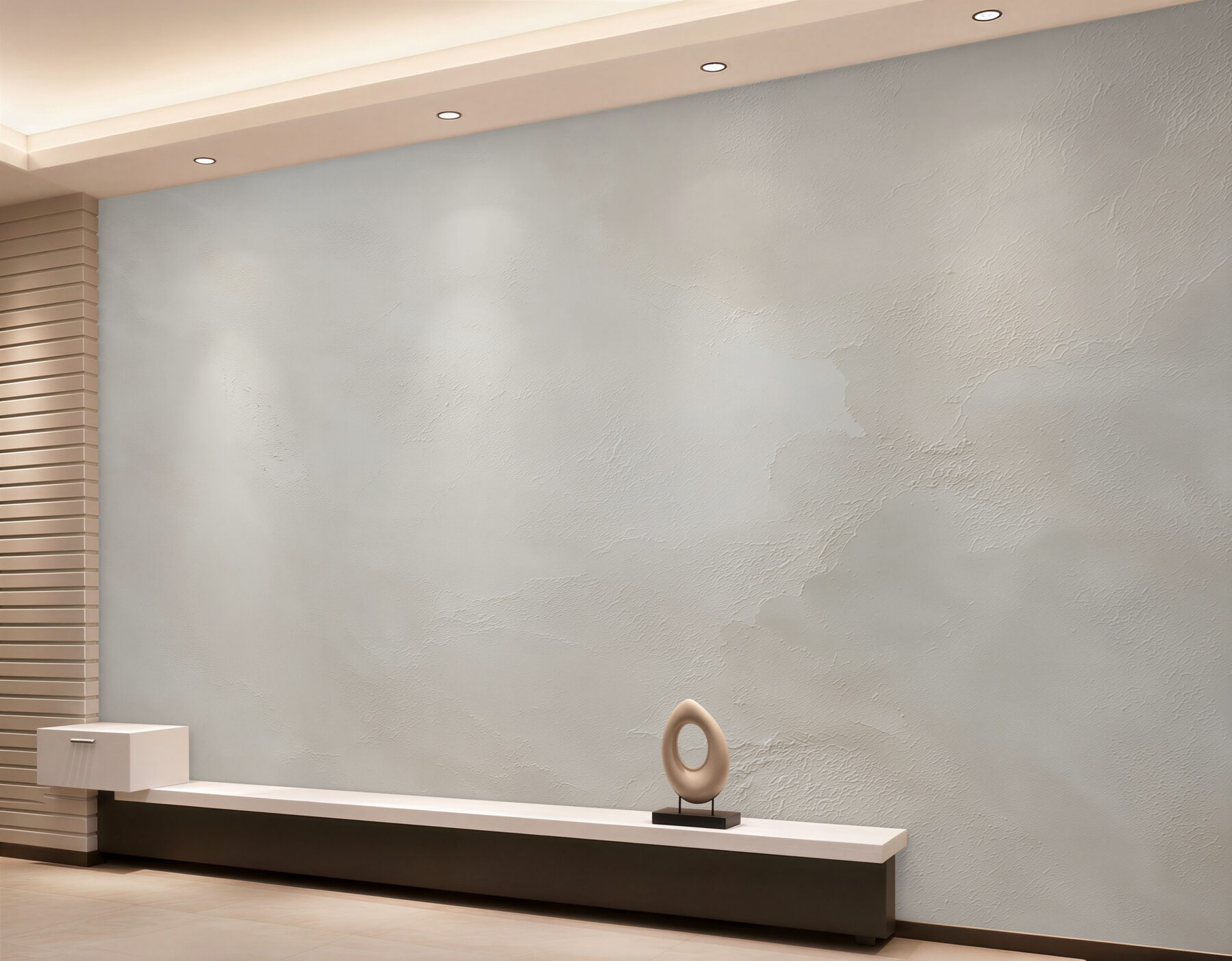 Fotobehang Witte ruwe pleister op de muur