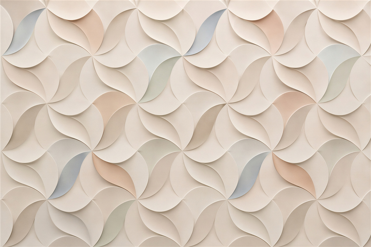 Fotobehang geometrische golven 3D beige abstract voor een elegante inrichting