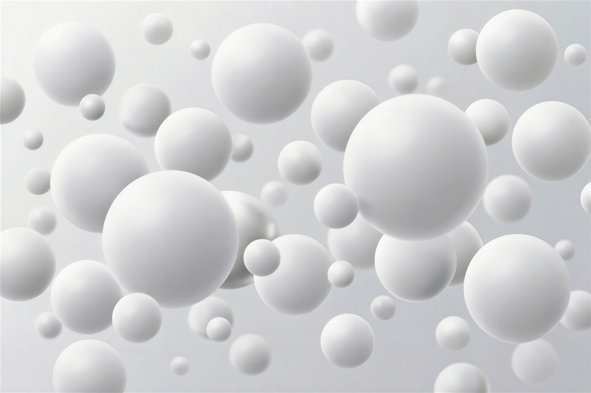 Fotobehang witte bollen 3D minimalistische abstractie voor een moderne inrichting