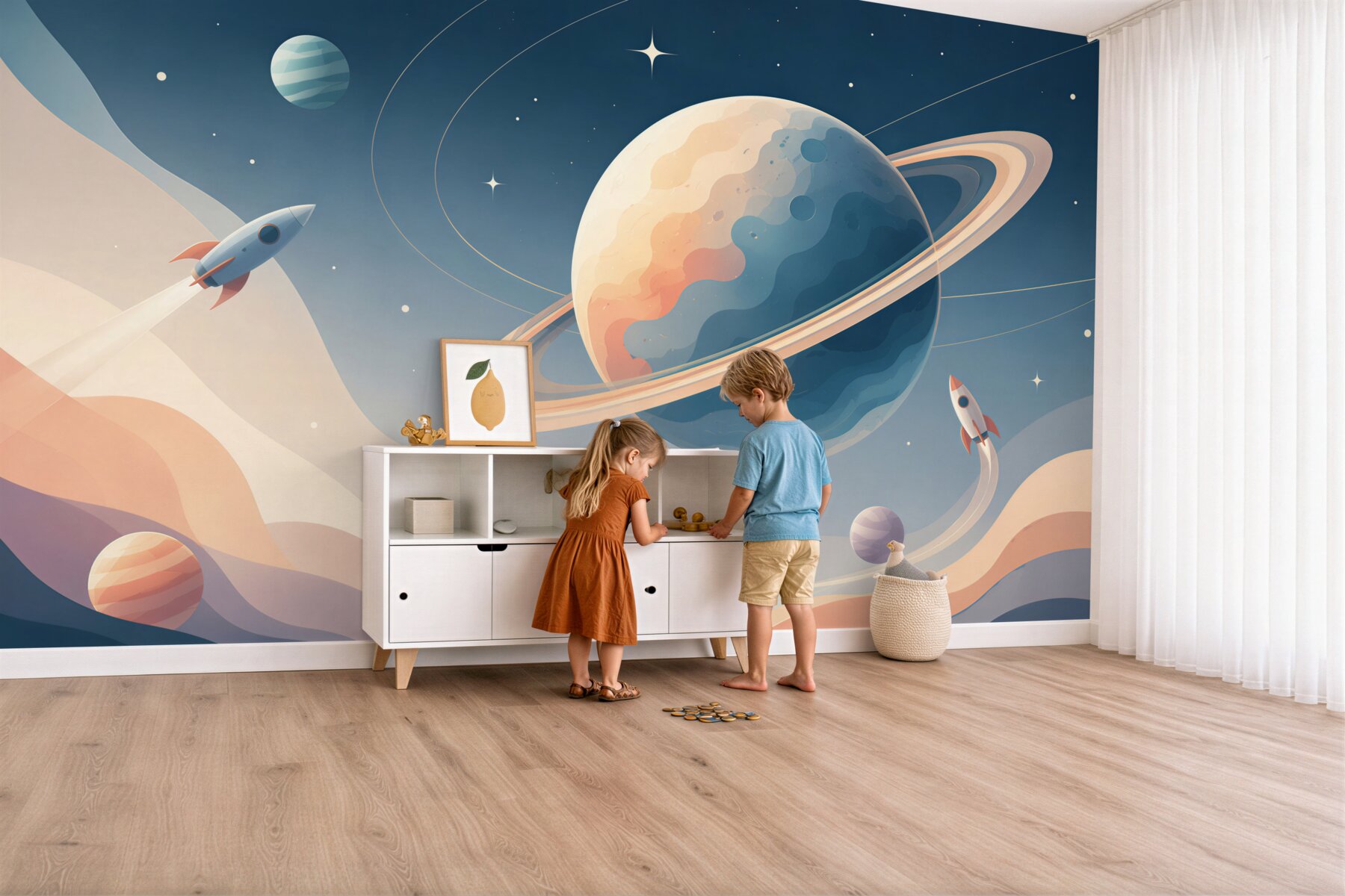 Fotobehang ruimte raketten