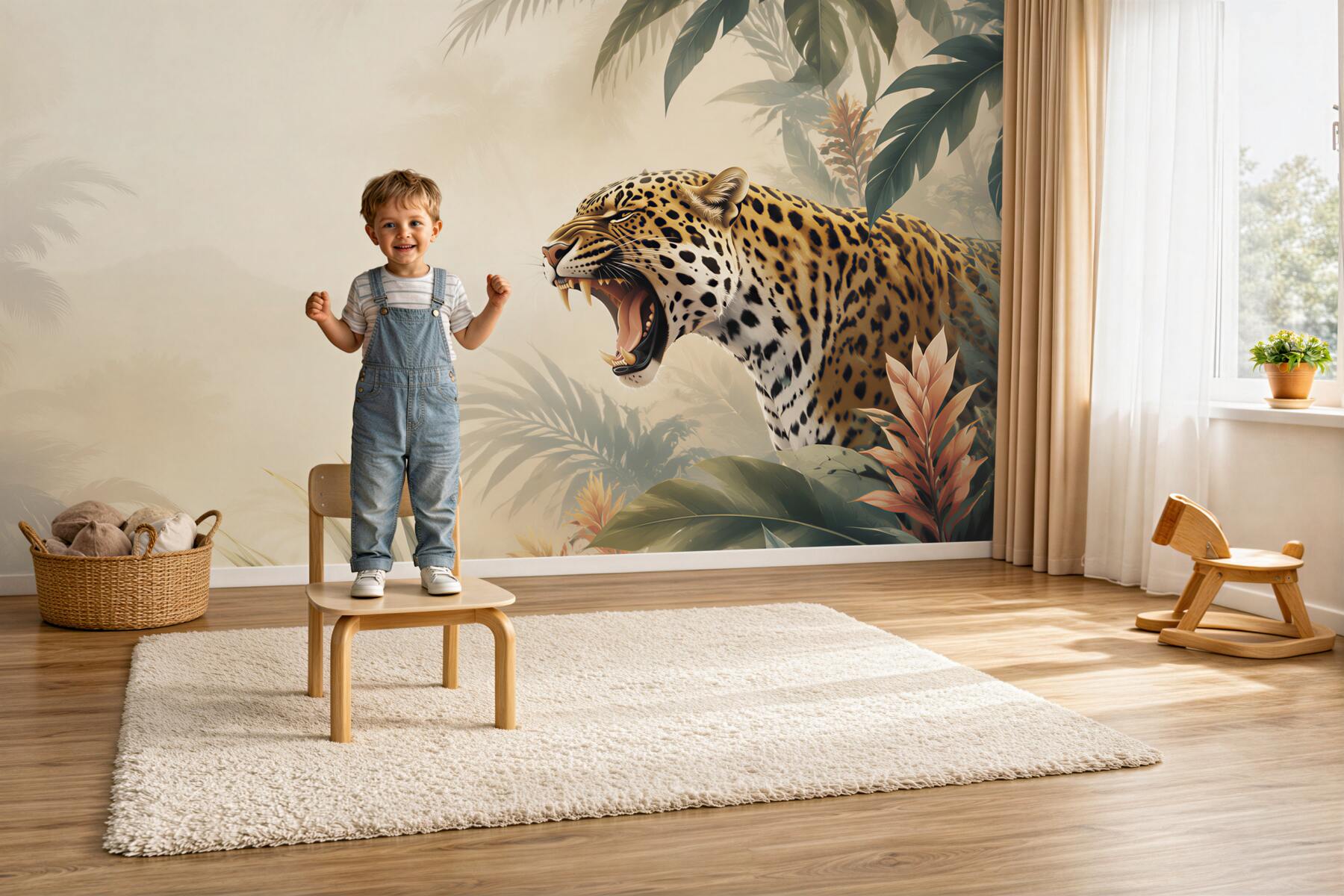 Fotobehang Luipaard Grommend