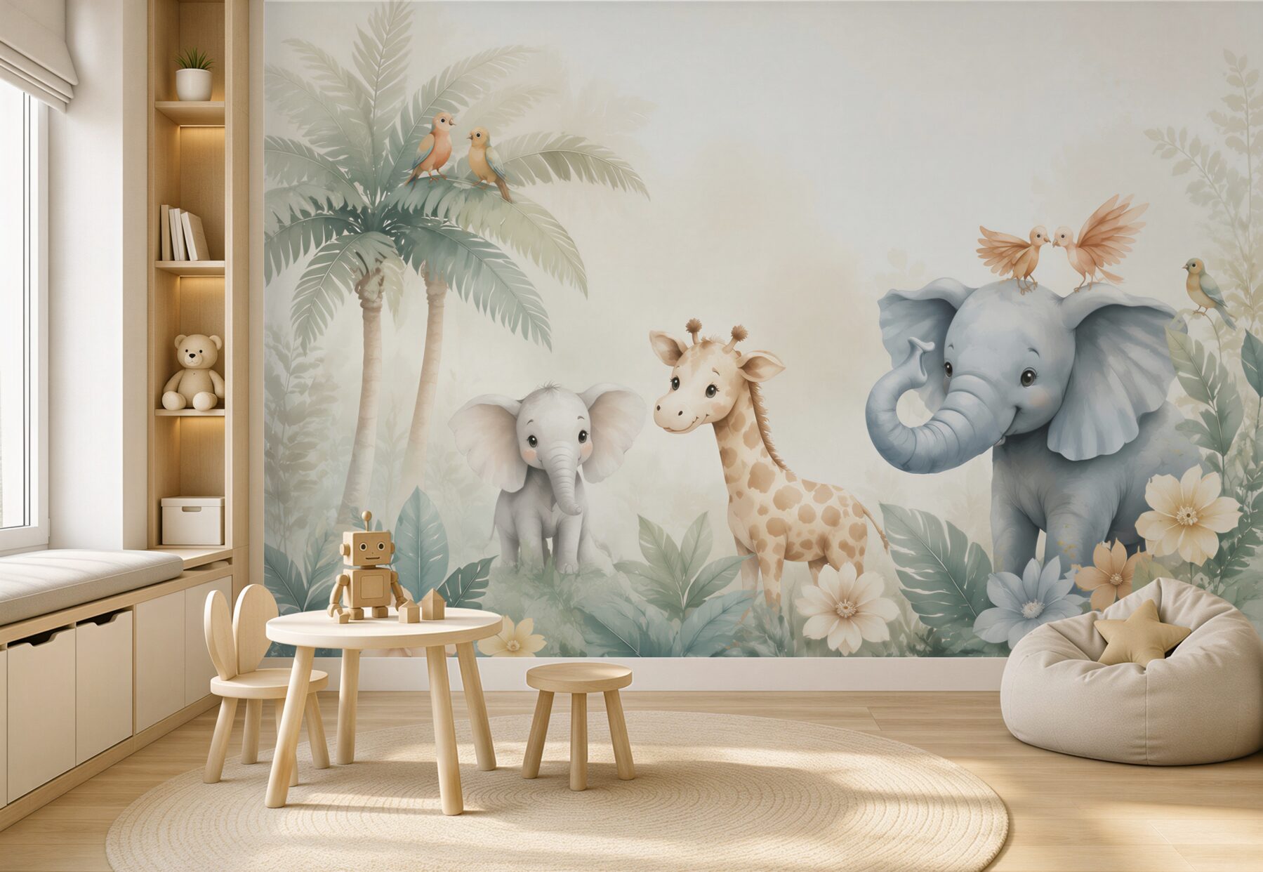 Fotobehang Kinderen van verschillende dieren