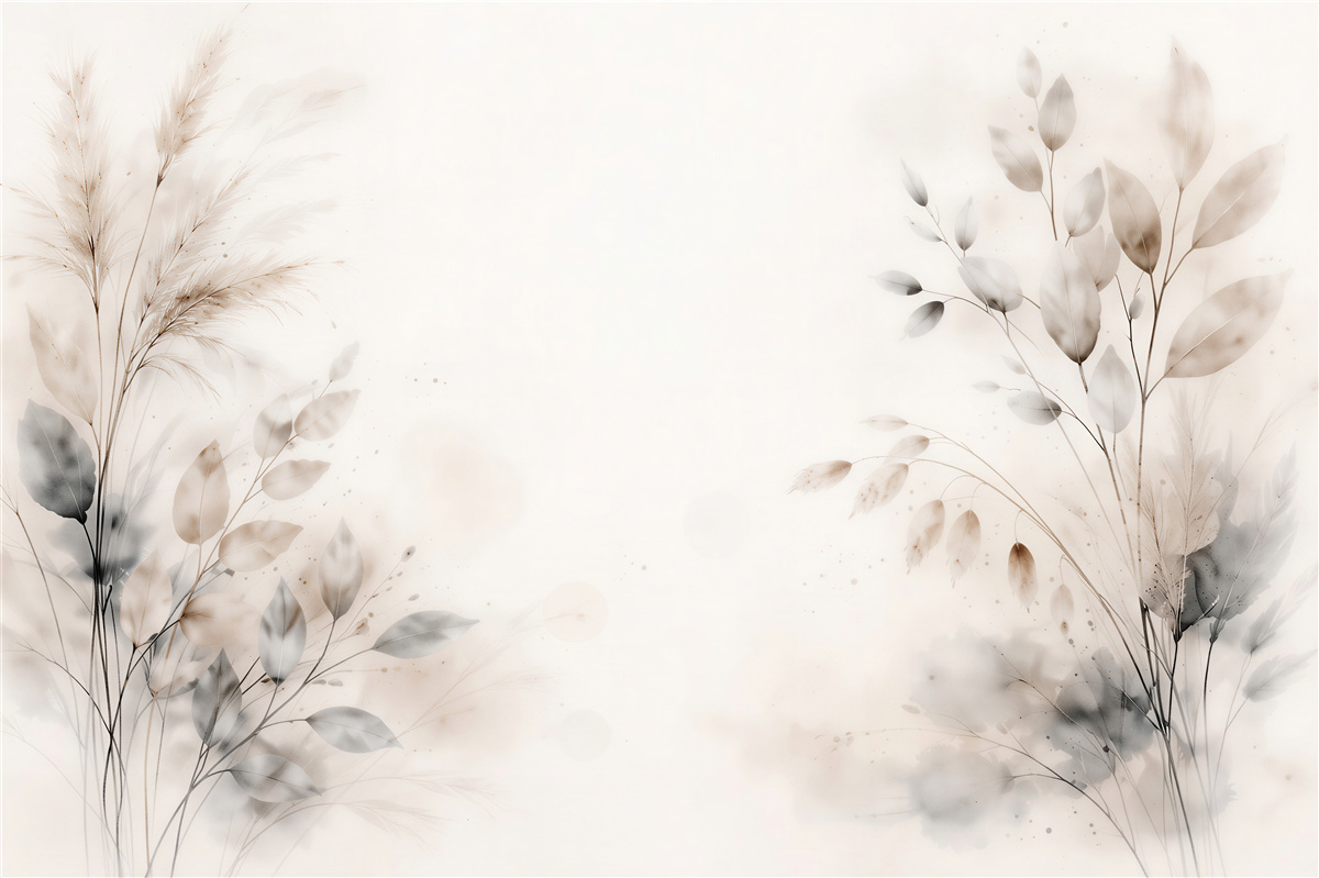 Fotobehang Aquarelle takjes in gedempte harmonie