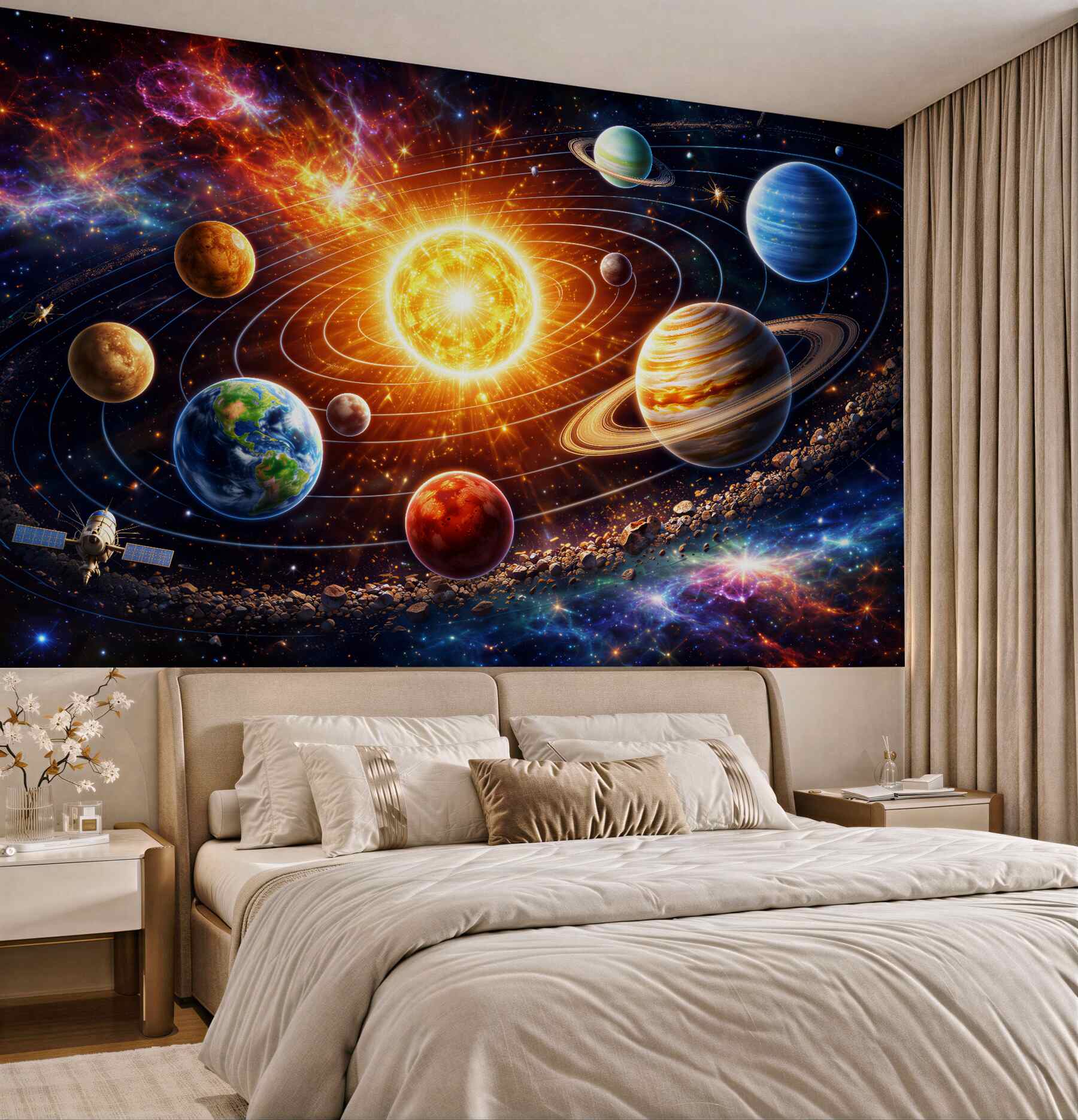Fotobehang kleurrijk planetenstelsel