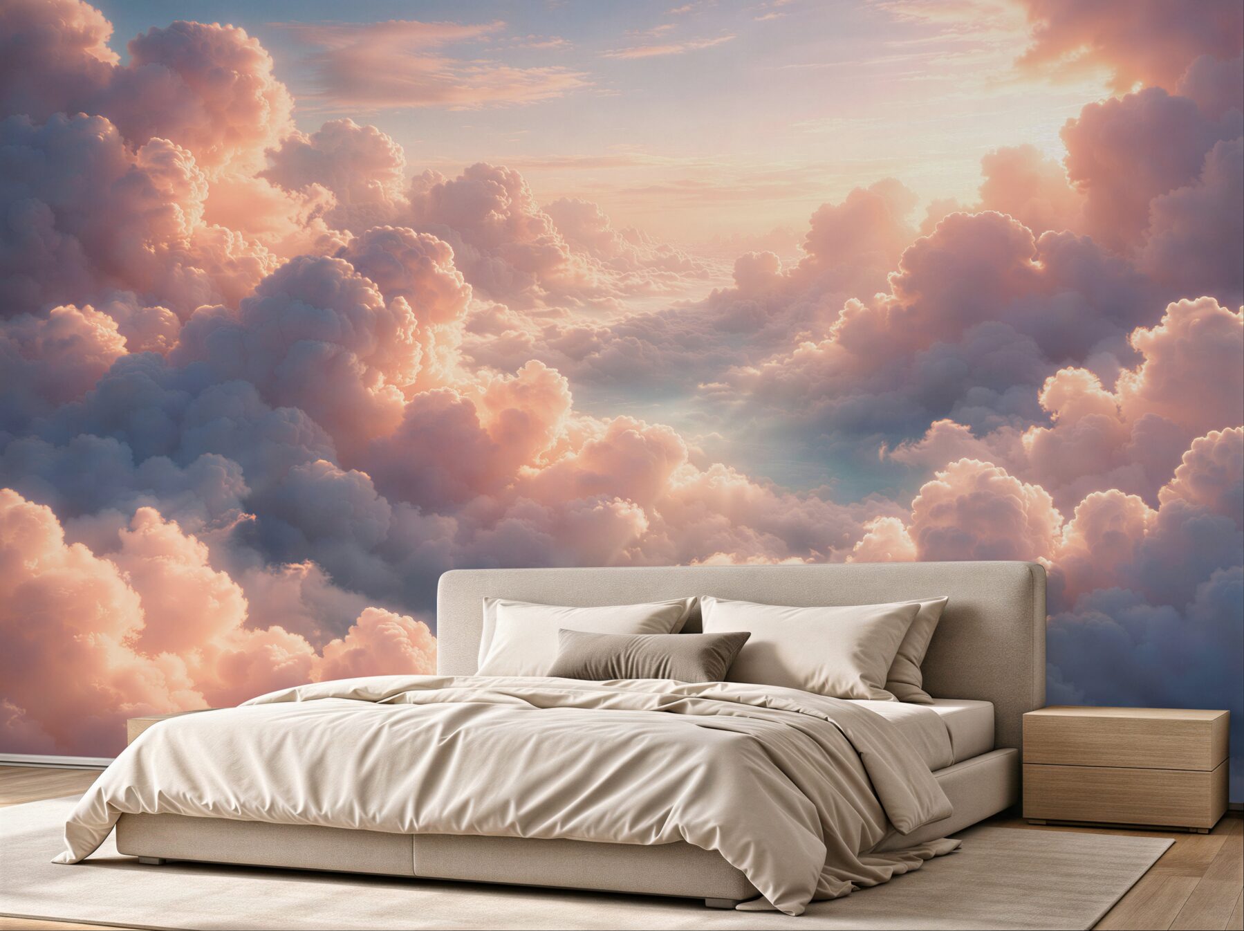 Fotobehang roze wolken bij zonsopgang