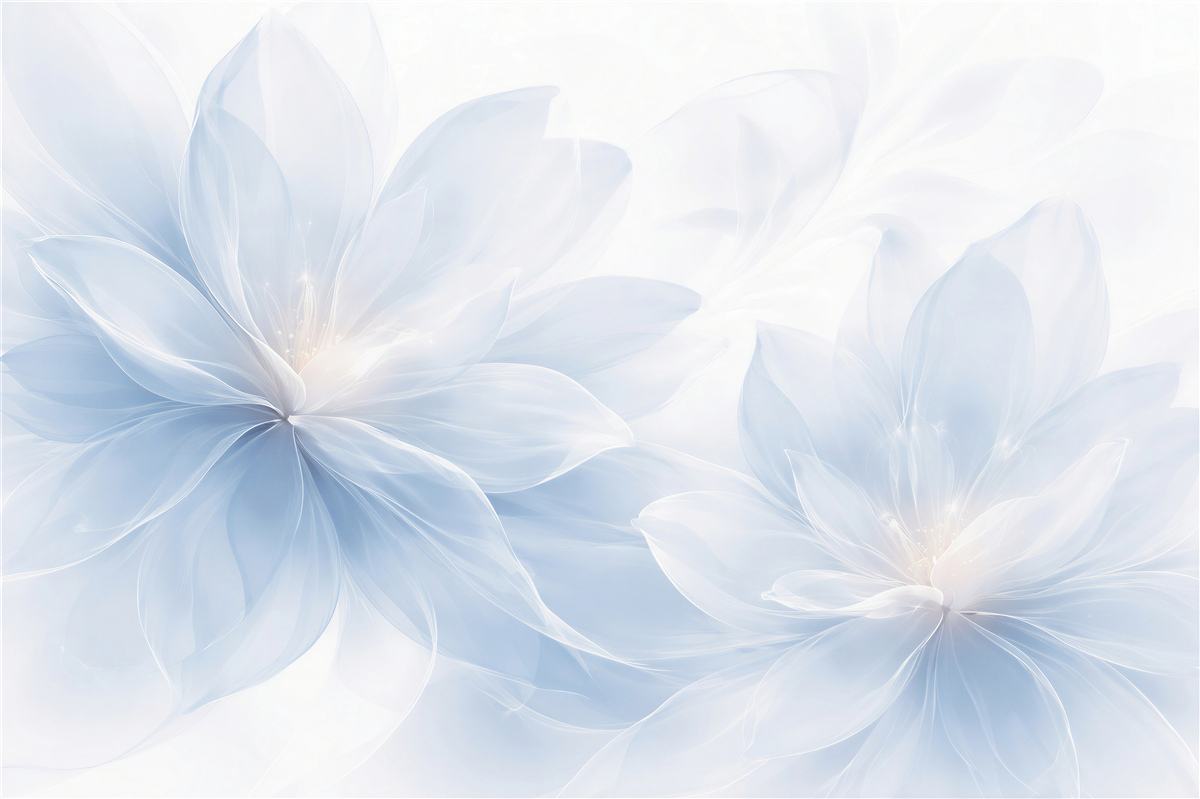 Fotobehang etherische blauwe bloemen