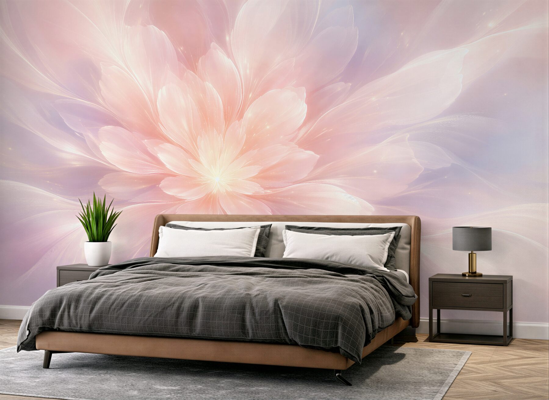 Fotobehang pastel bloem van stralende harmonie