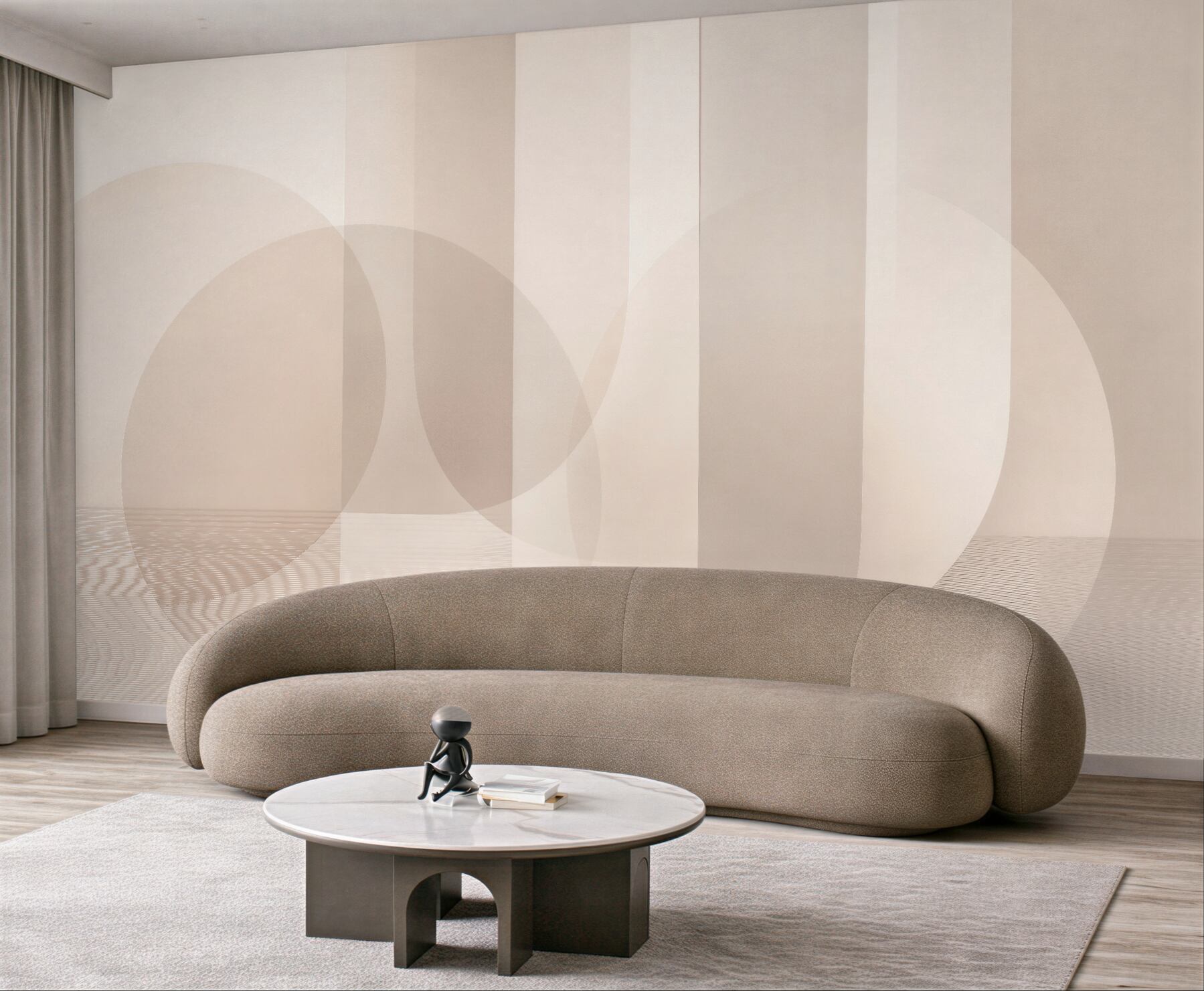 Fotobehang minimalistische beige geometrie