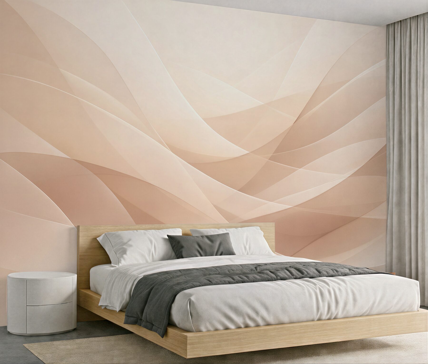 Fotobehang beige vloeibare abstracte golven
