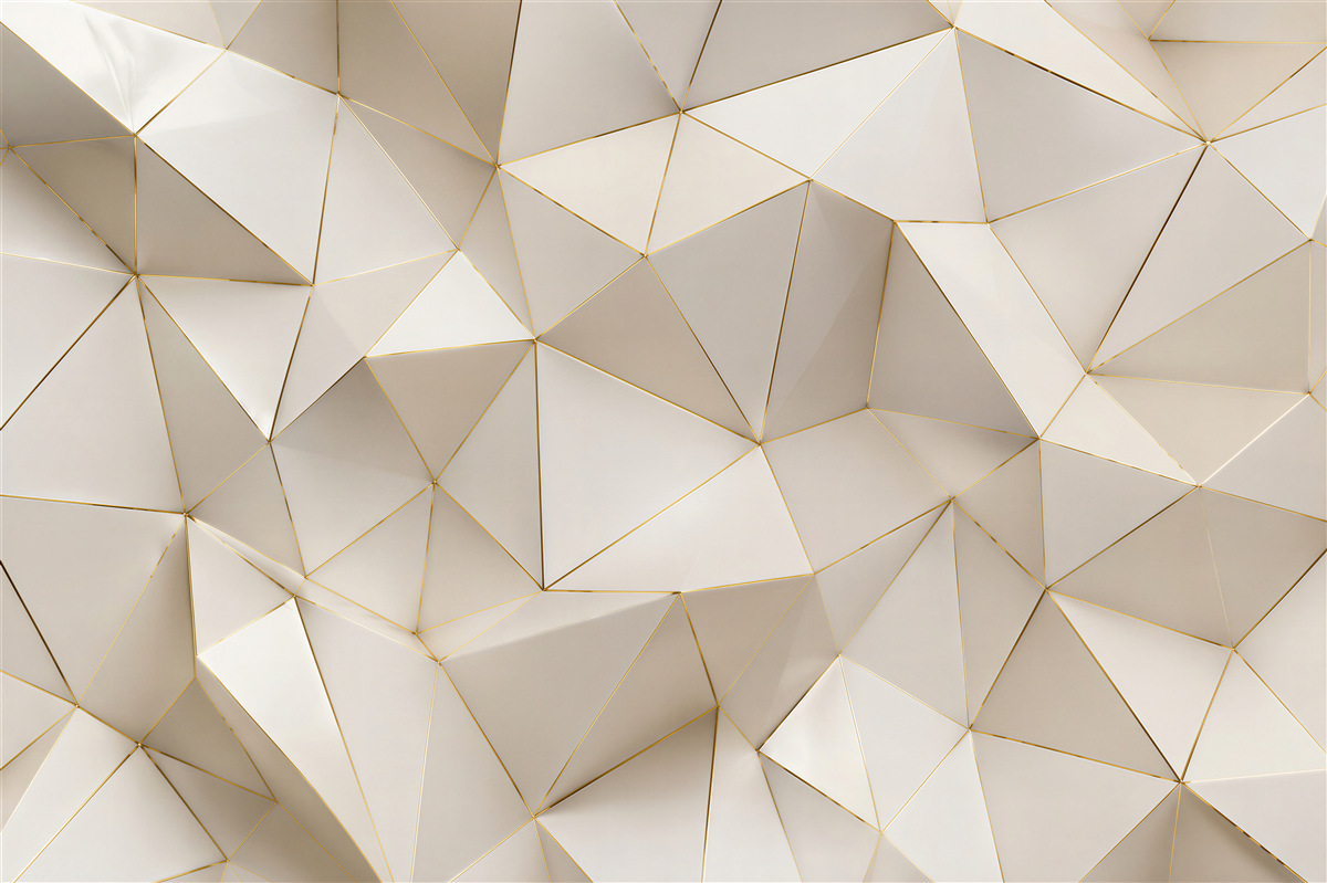 Fotobehang gouden geometrische abstractie 3d