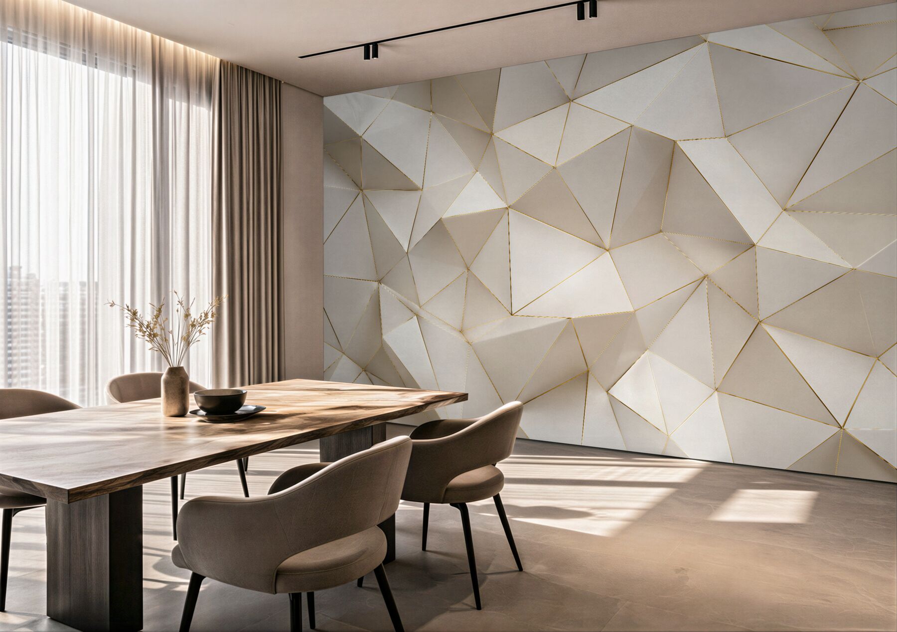 Fotobehang gouden geometrische abstractie 3d