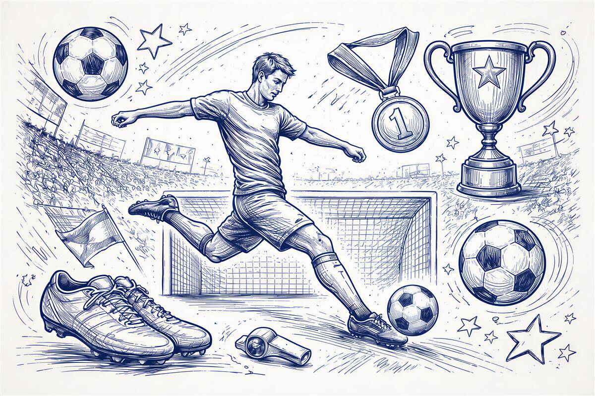 Fotobehang dromen van een voetballer