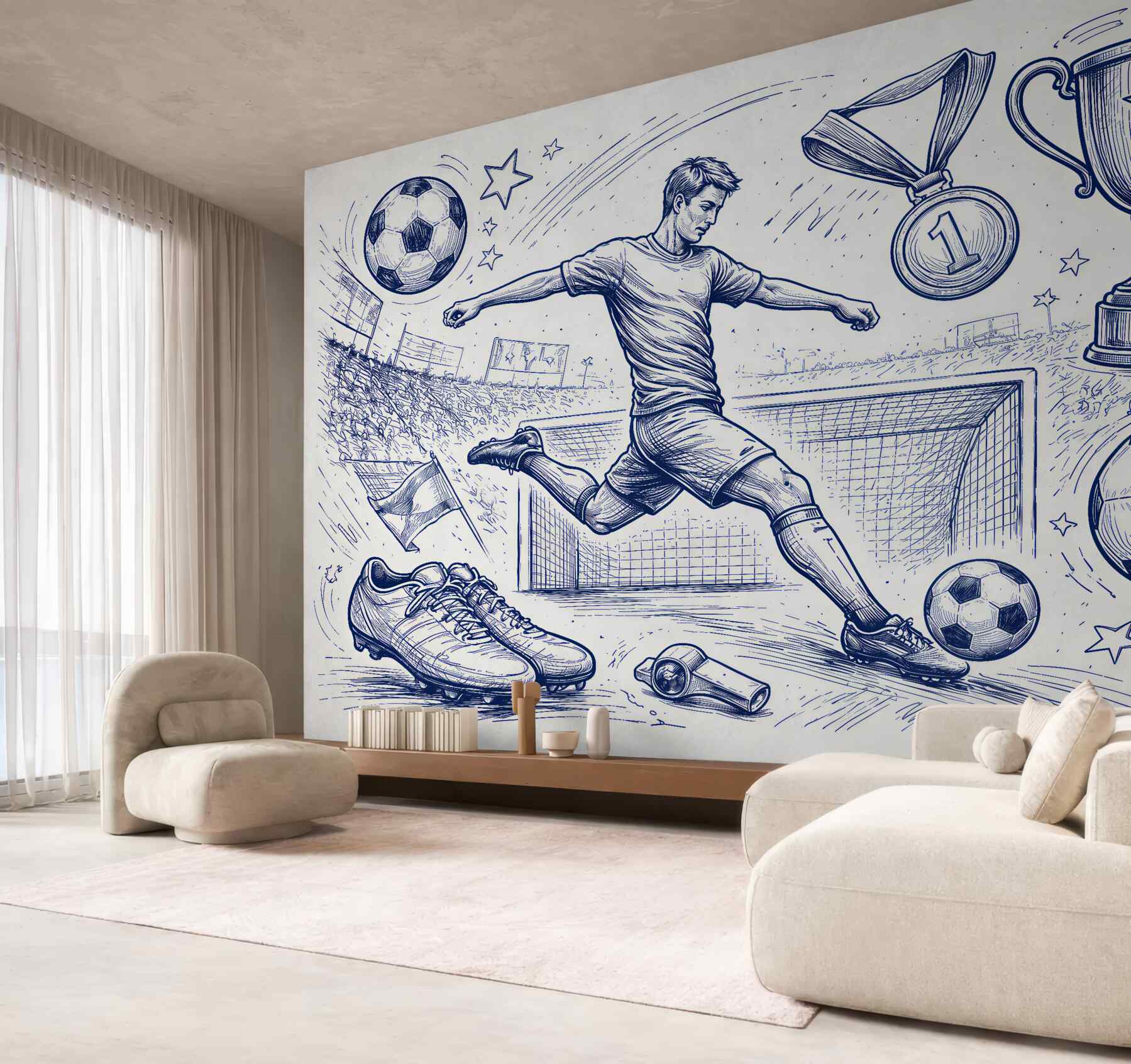 Fotobehang dromen van een voetballer