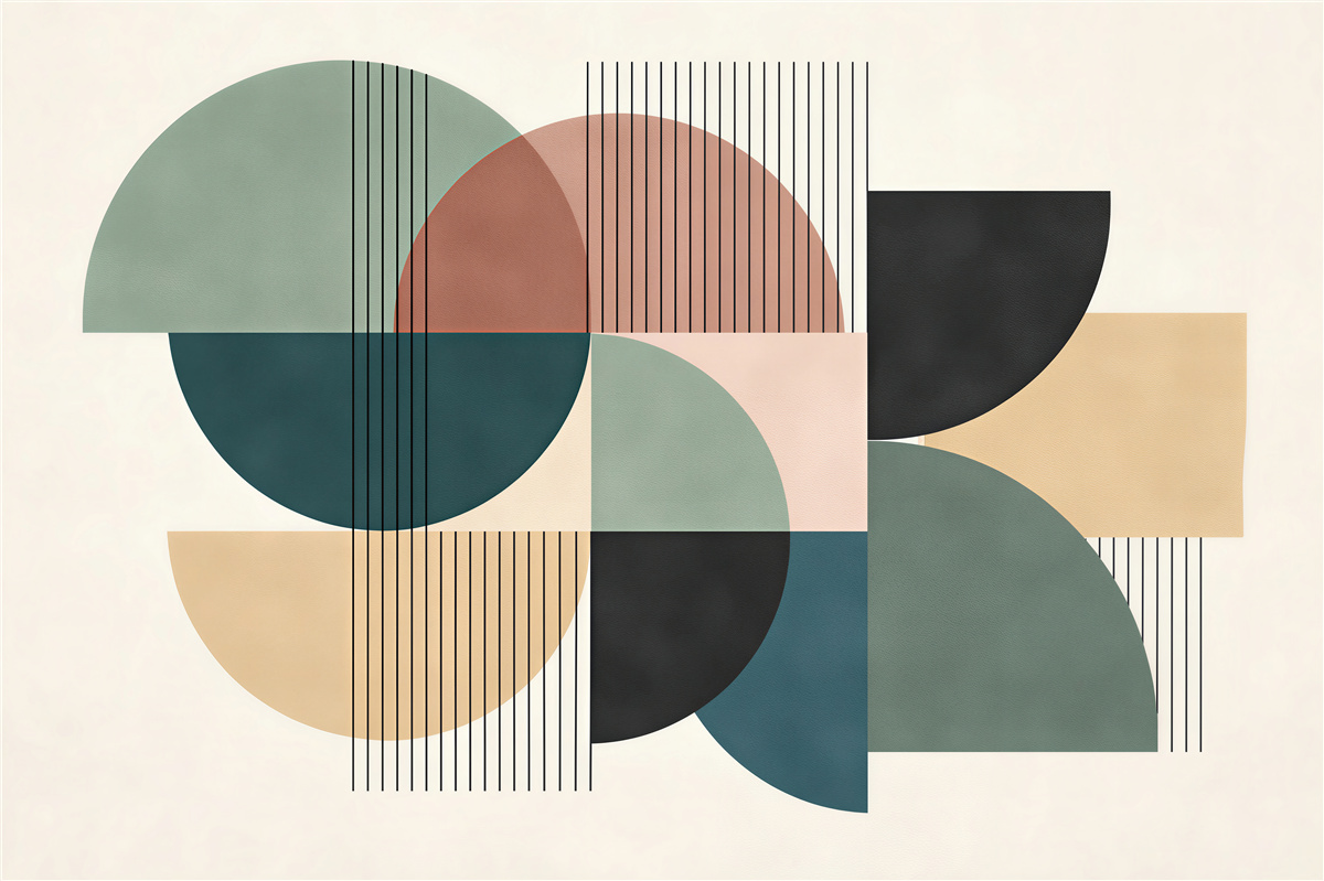 Fotobehang geometrische harmonie in pastelvormen