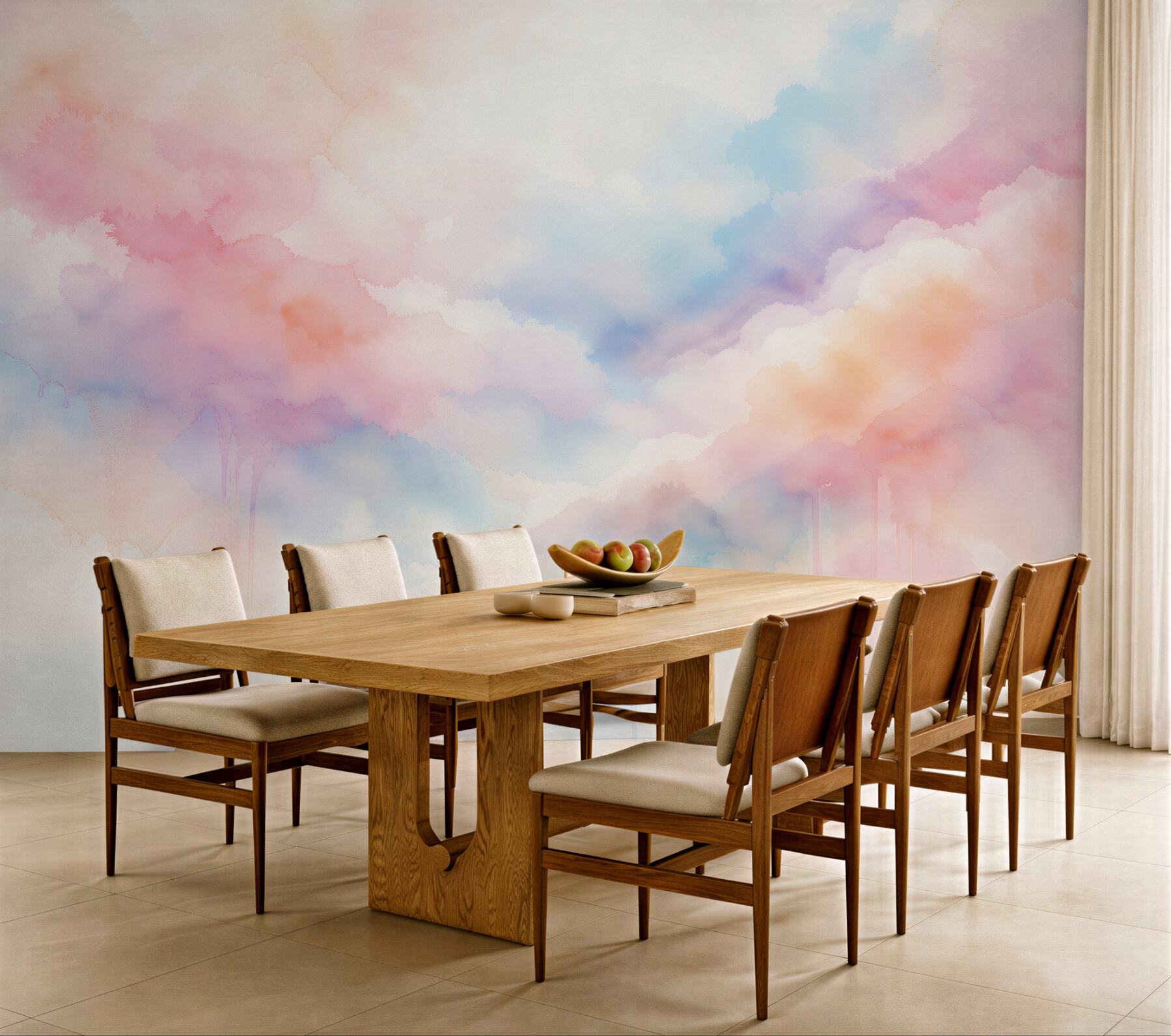 Fotobehang pastel aquarel wolken