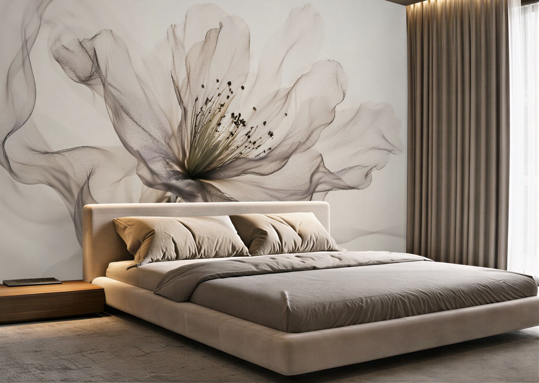 Fotobehang lichte bloem in artistiek close-up