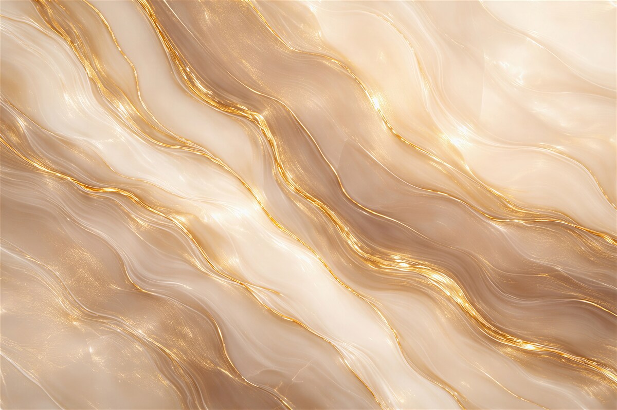 Fotobehang gouden marmeren luxe golven