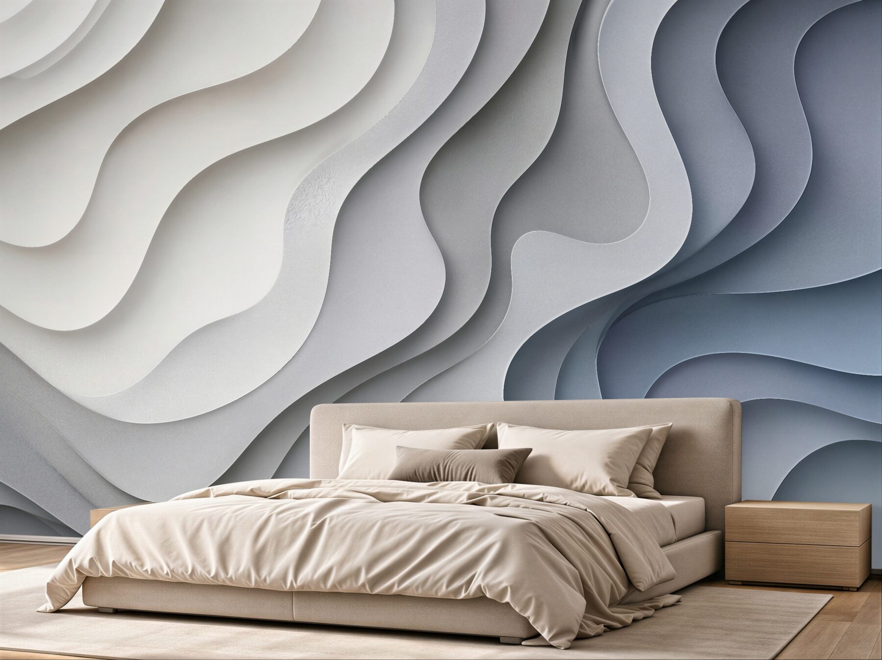 Fotobehang gelaagde abstracte 3D-golven