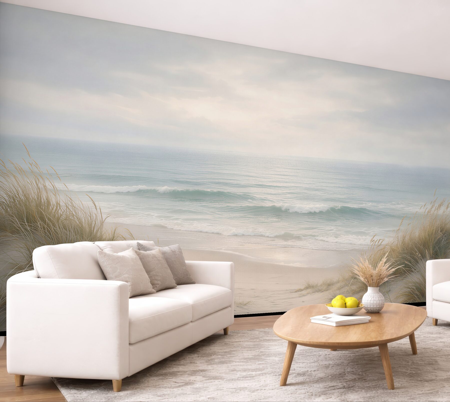 Fotobehang pastel strand bij zonsopgang
