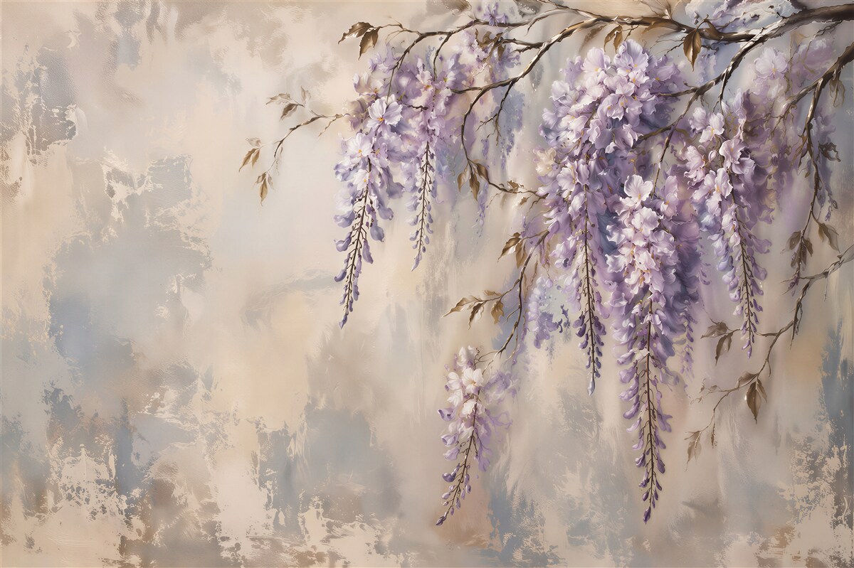Fotobehang lavendel watervallen van bloemen