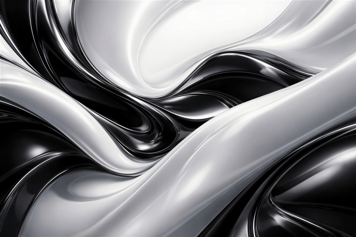 Fotobehang zwart-witte vloeibare abstractie