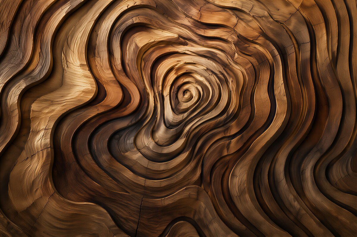 Fotobehang golven van hout