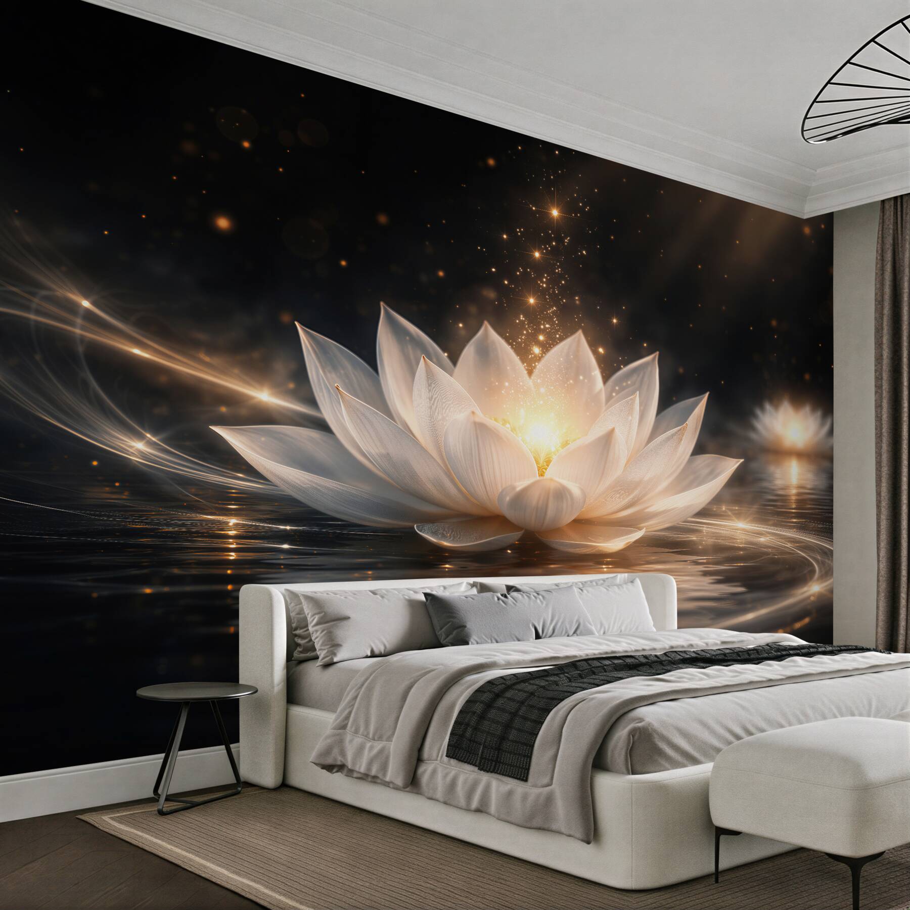 Fotobehang lichtlotus op rustig water