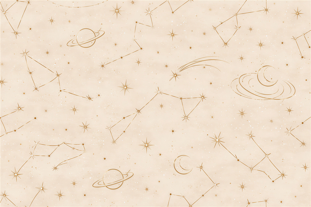 Fotobehang gouden constellaties op een heldere lucht