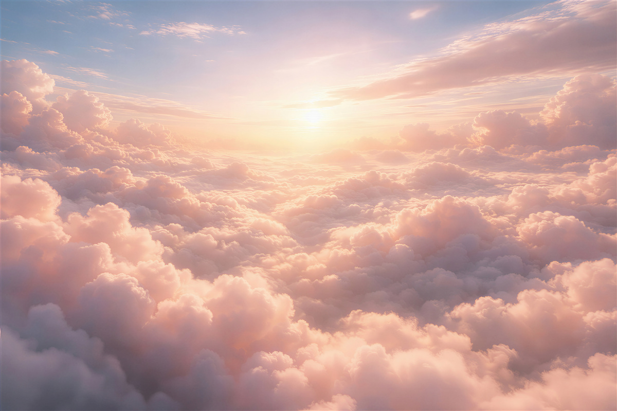 Fotobehang roze wolken bij zonsopgang