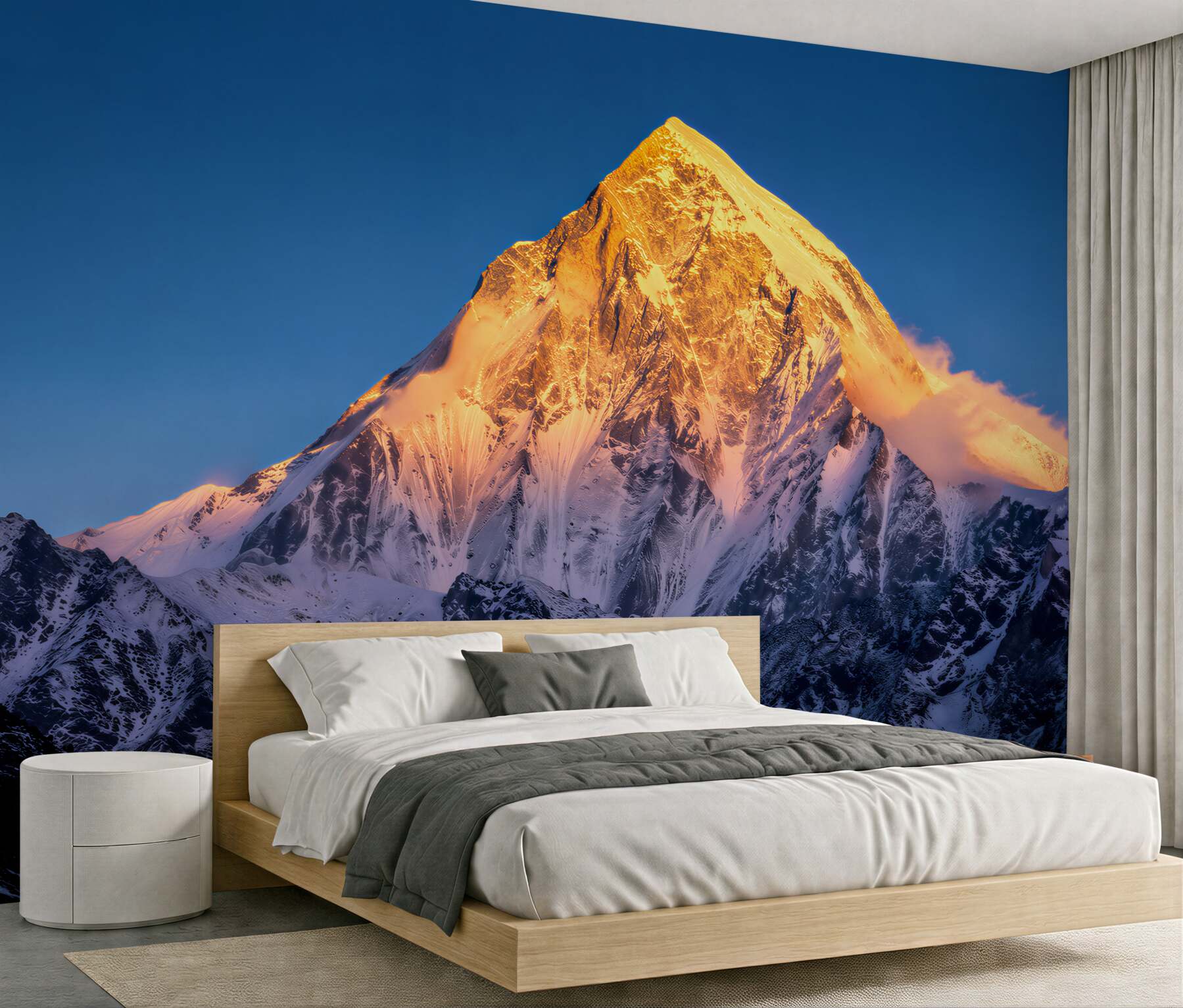 Fotobehang gouden top bij zonsopgang