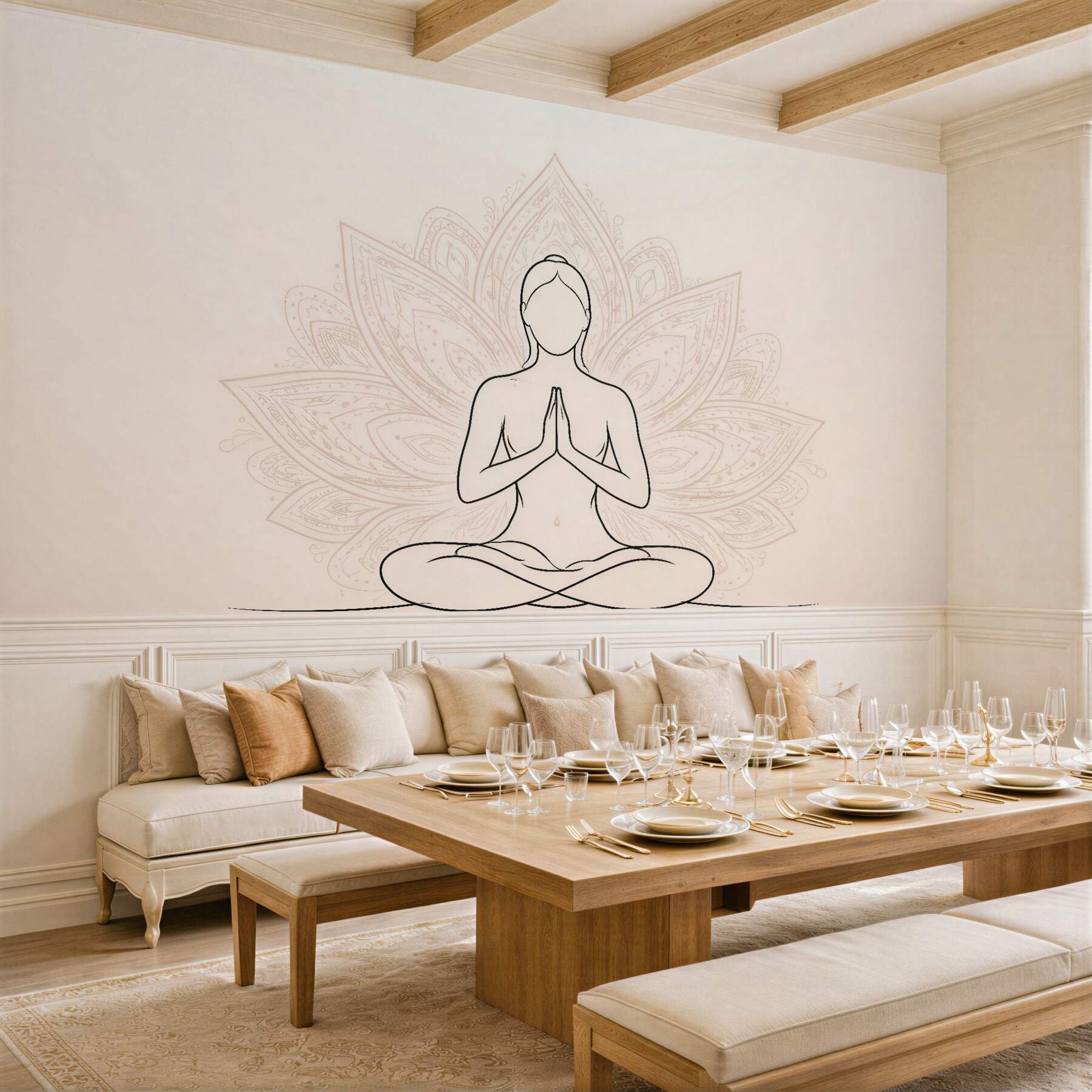Fotobehang meditatie met mandala in harmonie