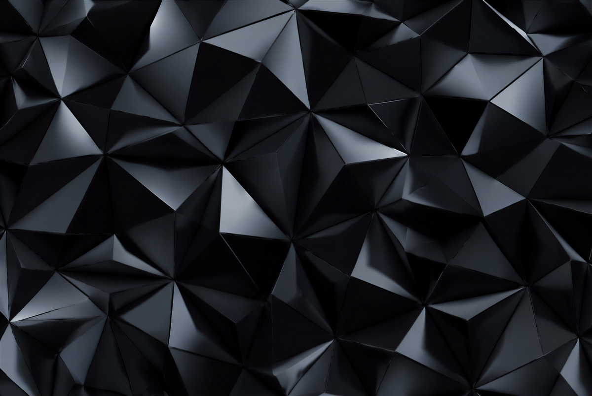 Fotobehang zwarte geometrische vormen in 3D