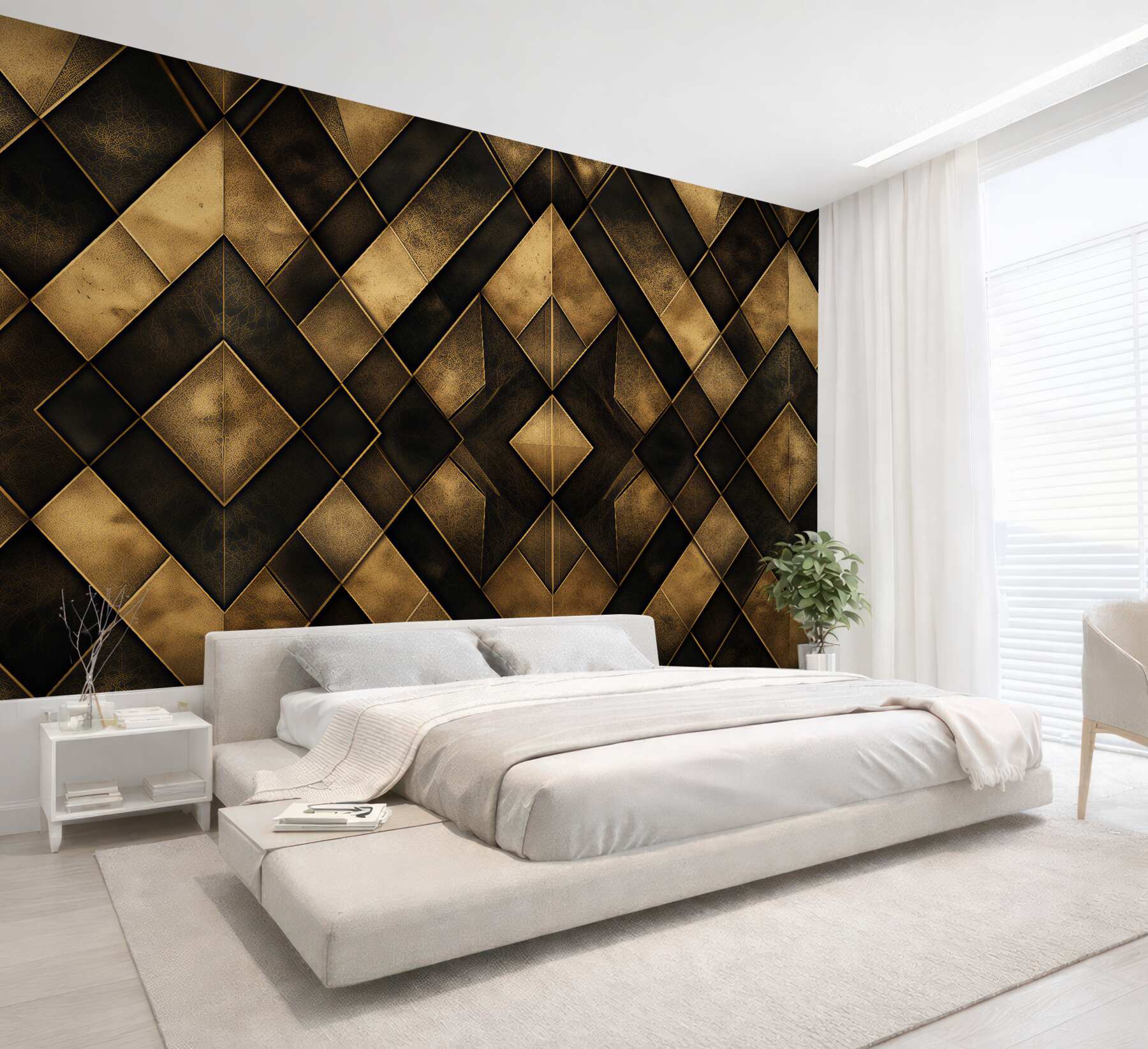 Fotobehang gouden geometrie art deco