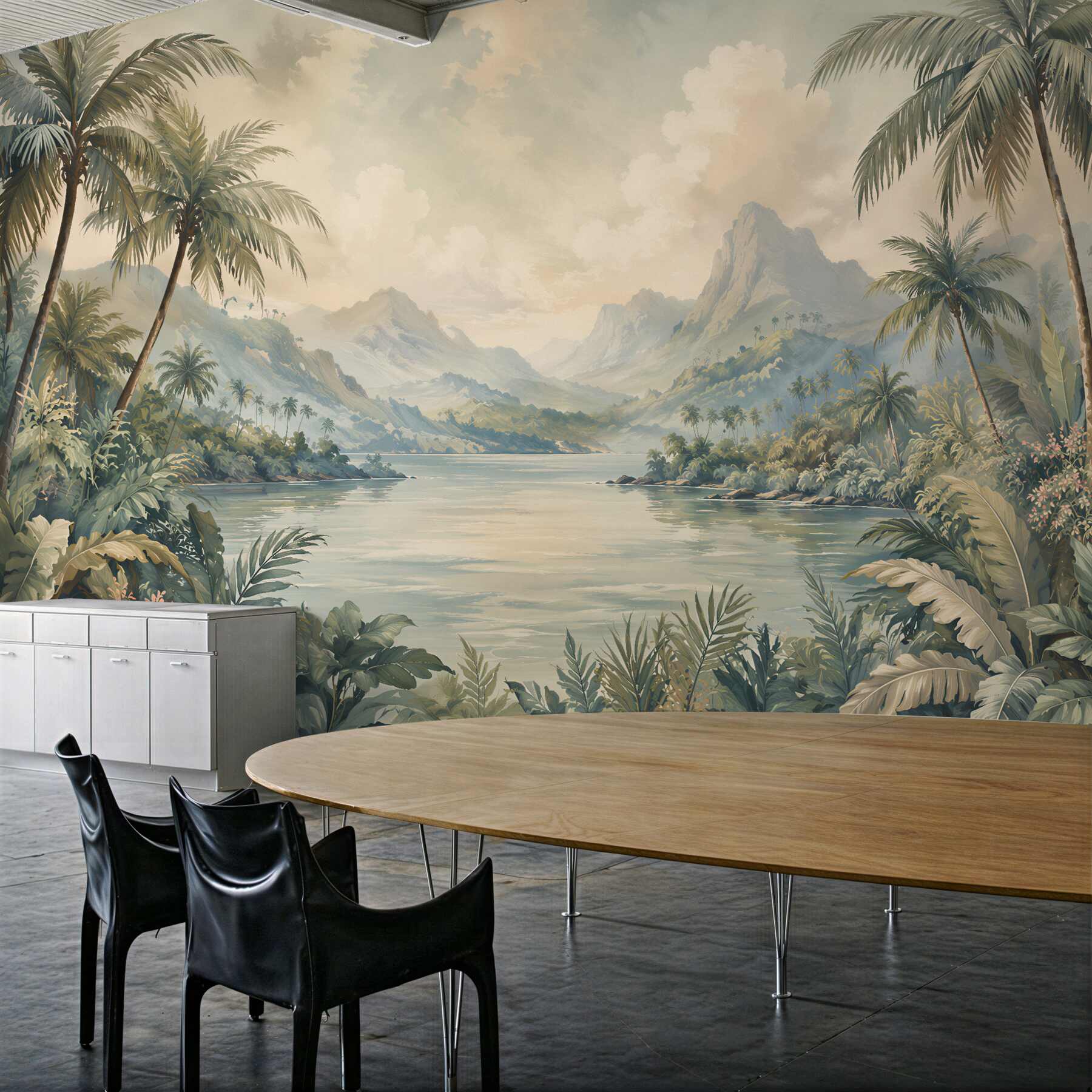 Fotobehang paradijselijke lagune tussen de palmen