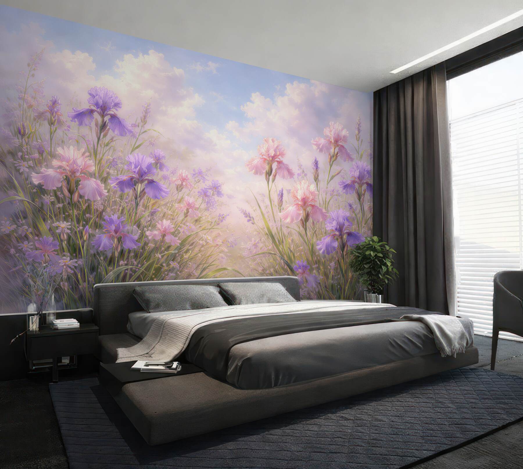 Fotobehang pastelachtige irisweide