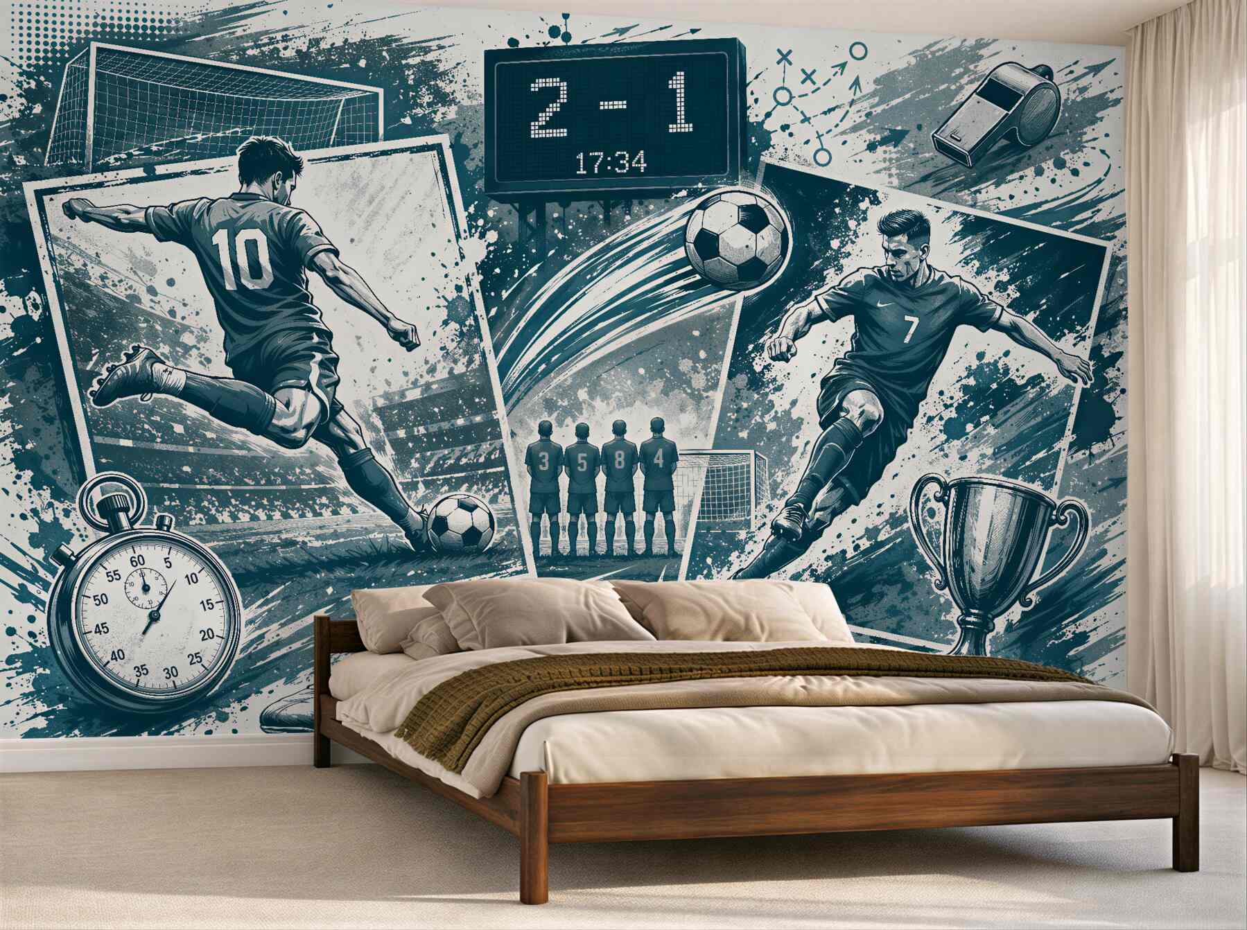 Fotobehang energie van de voetbalwedstrijd