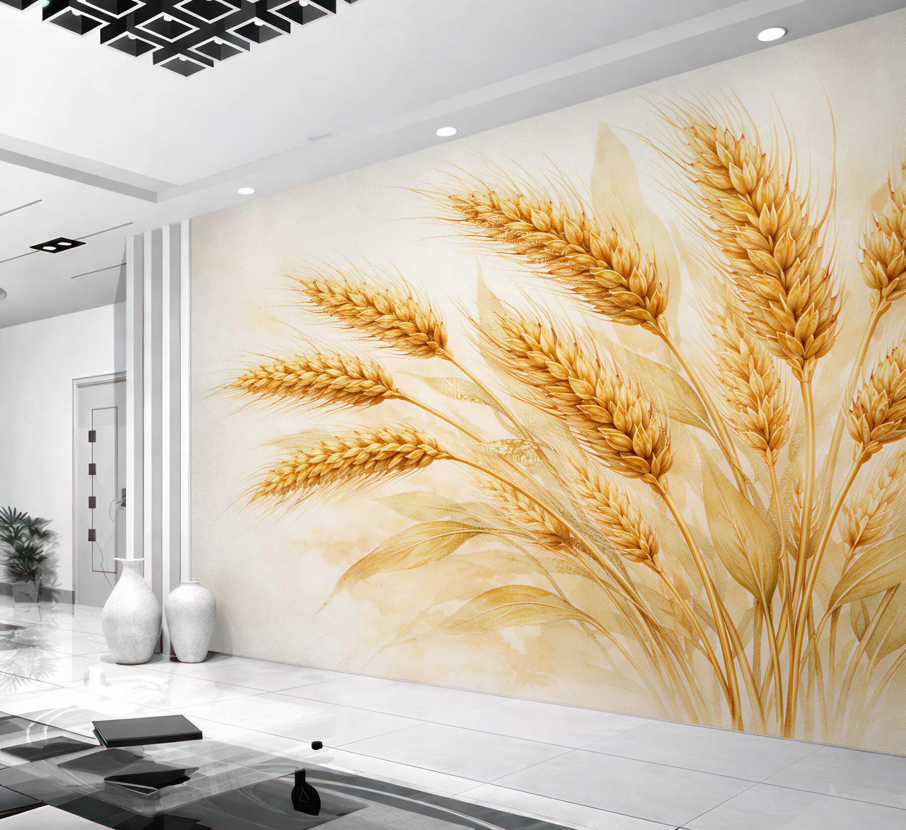 Fotobehang gouden aren in subtiliteit
