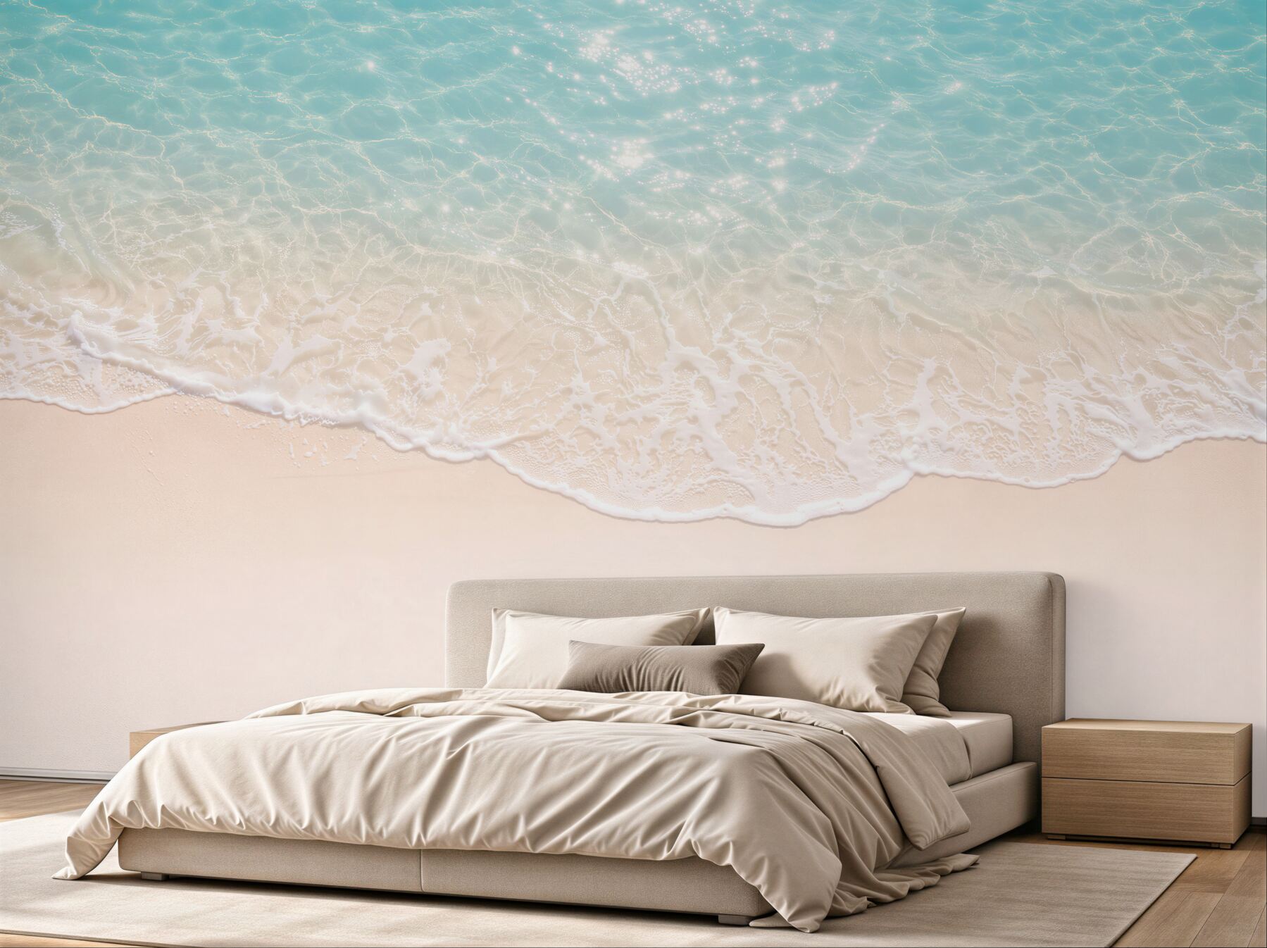 Fotobehang turquoise kust van een rustige strand