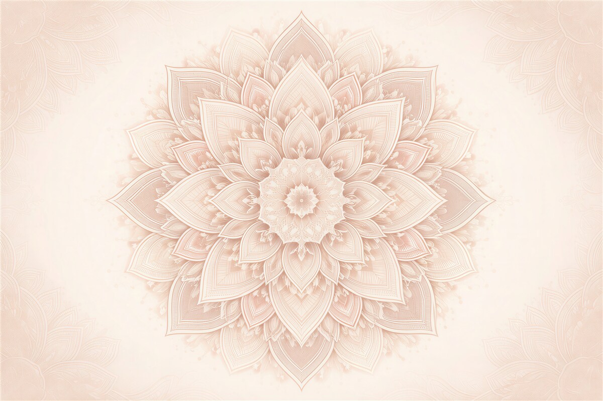 Fotobehang poederachtige mandala in harmonieuze glans