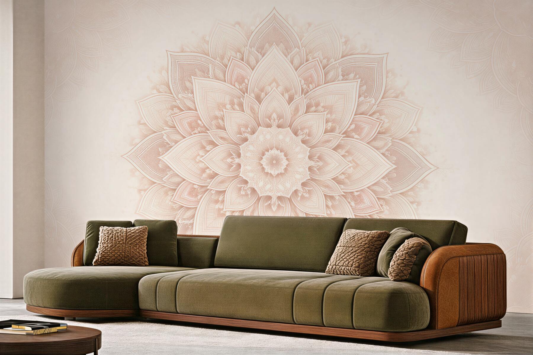 Fotobehang poederachtige mandala in harmonieuze glans