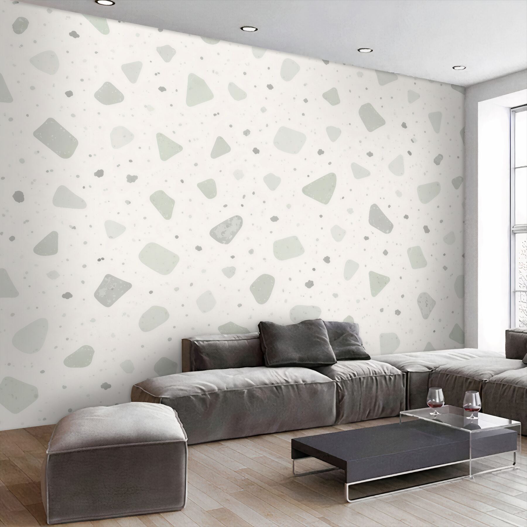 Fotobehang subtiele terrazzo in grijstinten