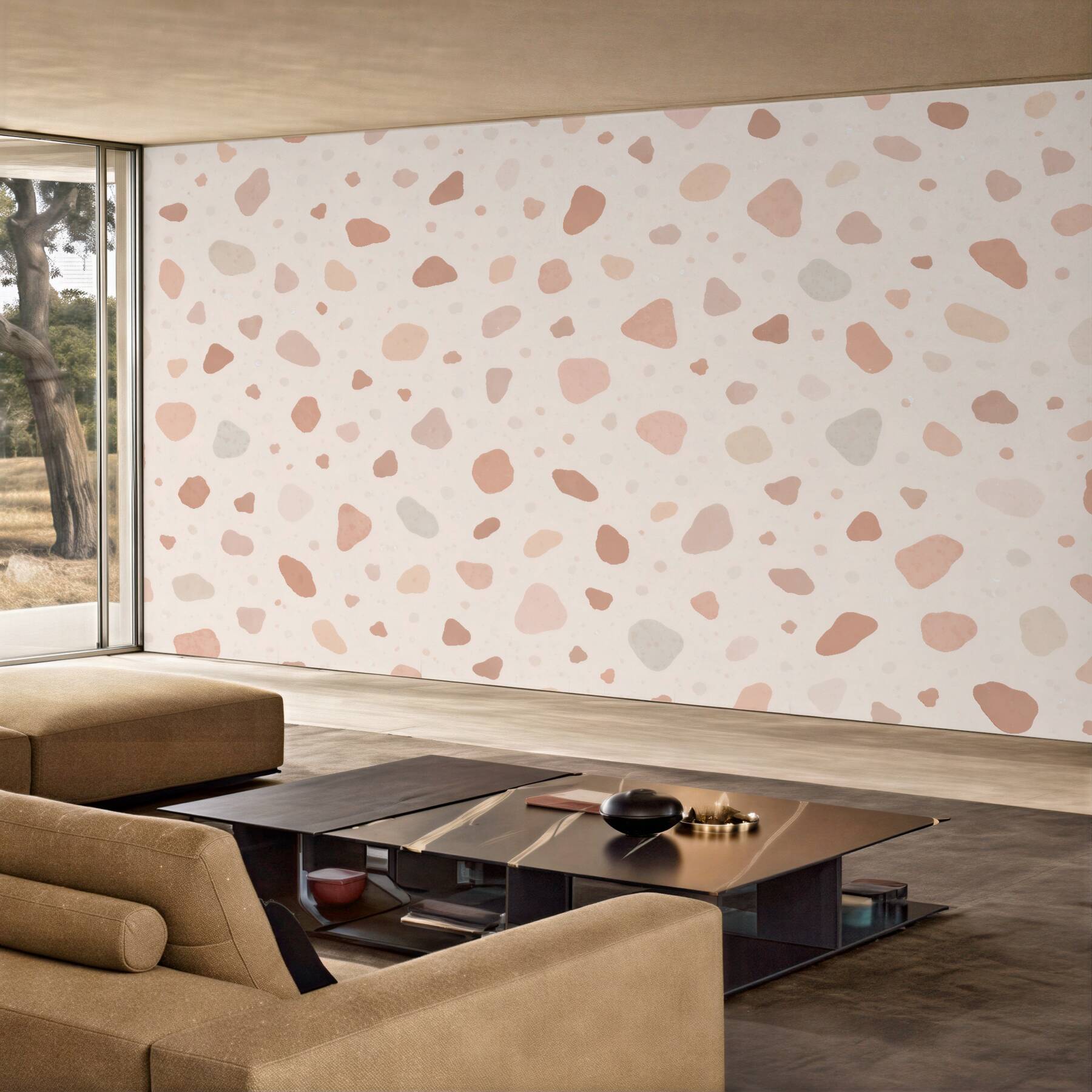 Fotobehang poederachtig terrazzo in pastelkleuren