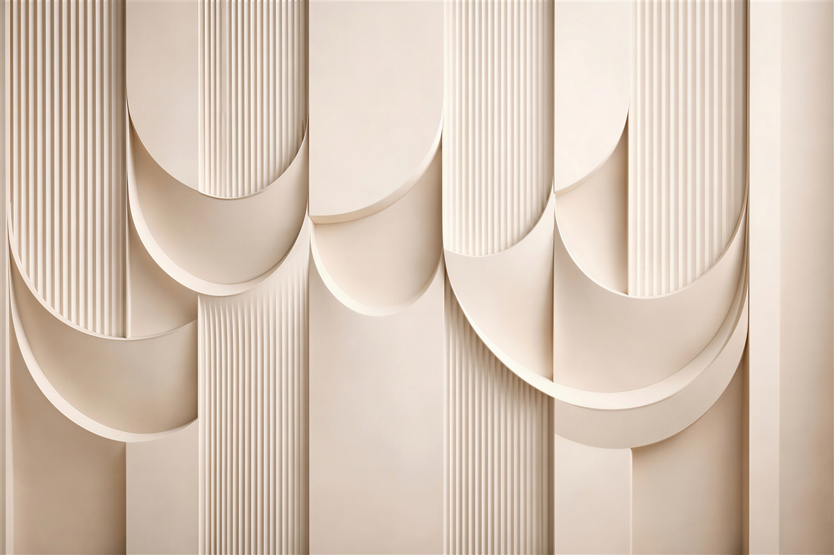 Fotobehang beige abstractie in elegante reliëf