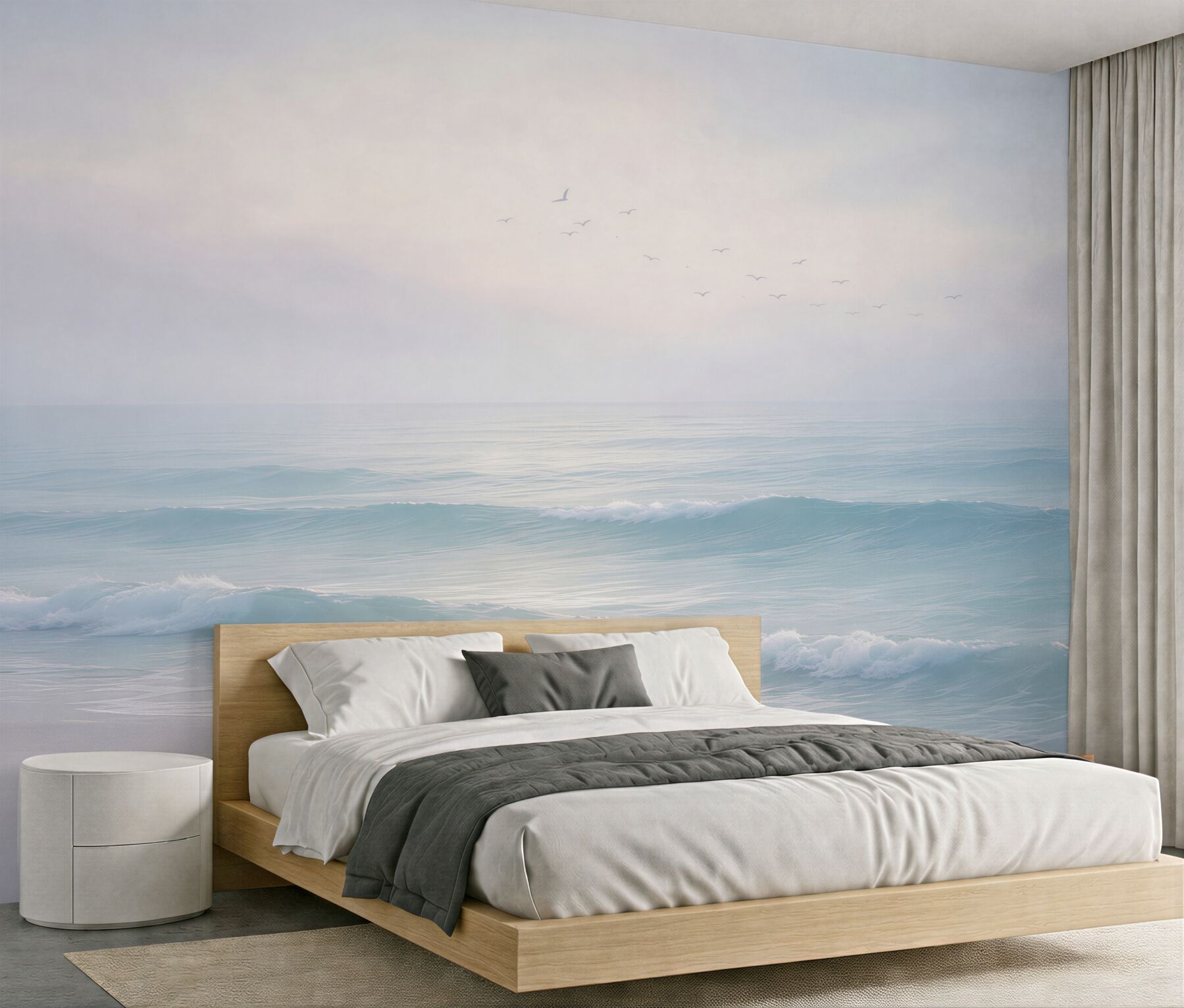 Fotobehang pastelachtige golven bij zonsopgang