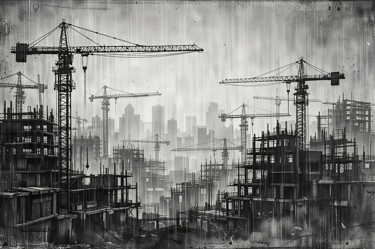 Fotobehang retro stadslandschap