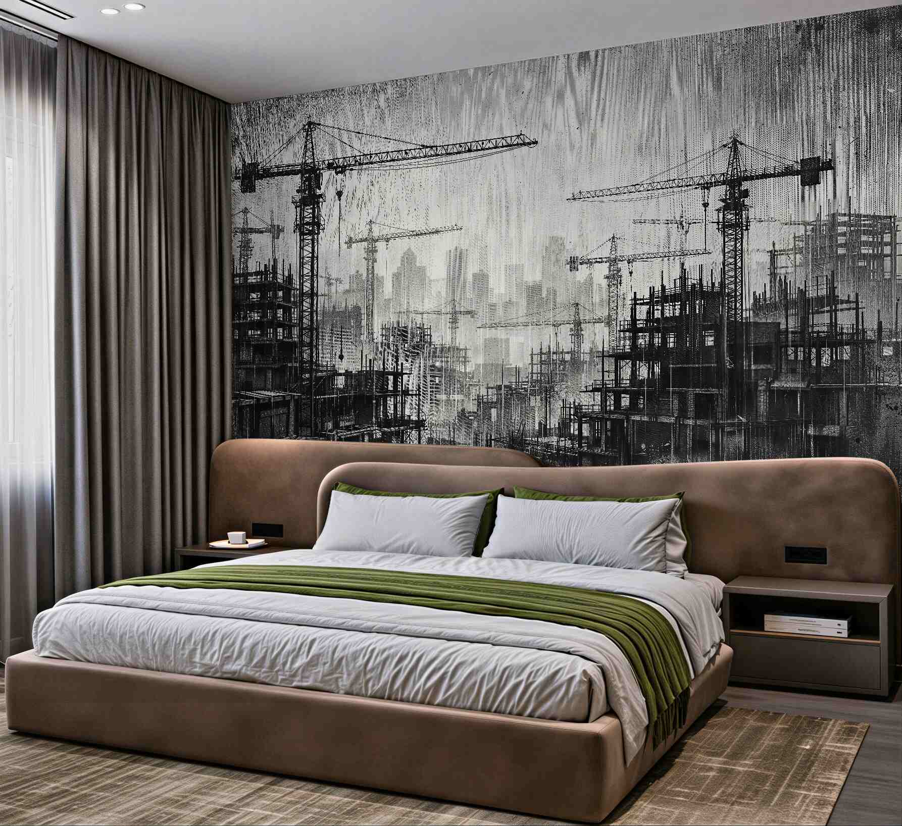 Fotobehang retro stadslandschap