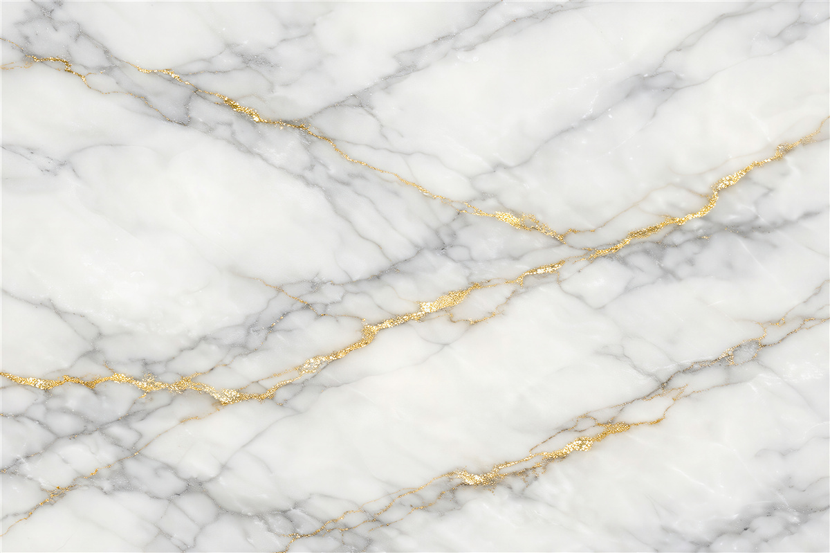 Fotobehang witte marmer met gouden ader